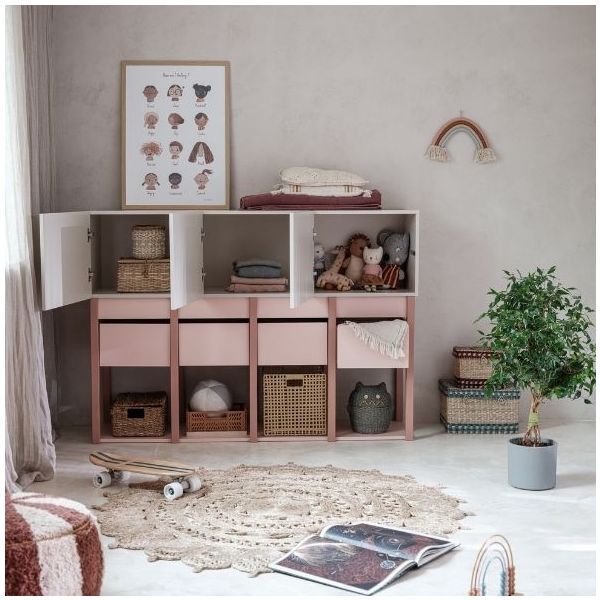 Tweens Low Wardrobe - Sand / Pink
