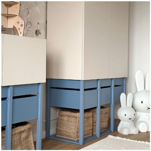 Armoire Tweens - Sable / Bleu