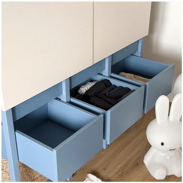 Armoire Tweens - Sable / Bleu