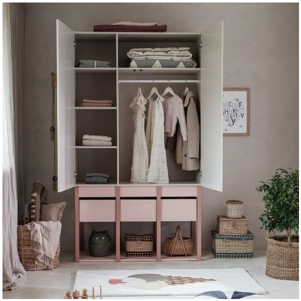 Armoire Tweens - Sable / Rose