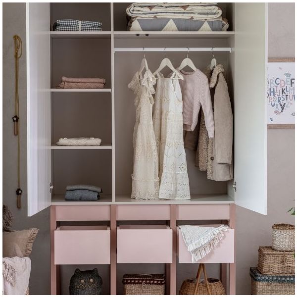 Armoire Tweens - Sable / Rose