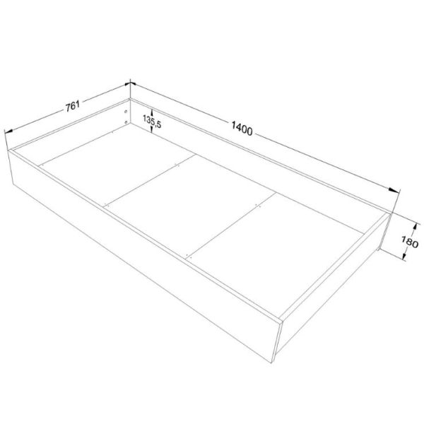 Tiroir de rangement Tweens pour lit 70 x 140 cm - Eucalyptus