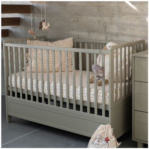 Lit bébé évolutif Vintage 70 x 140 cm - Eucalyptus
