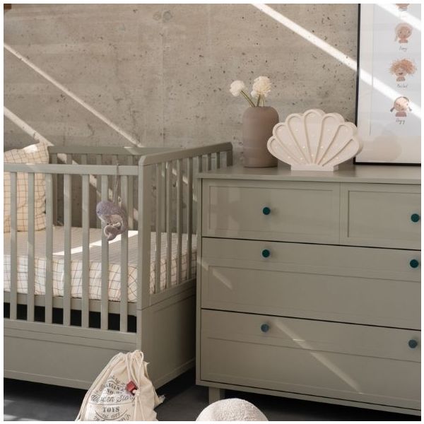 Lit bébé évolutif Vintage 70 x 140 cm - Eucalyptus