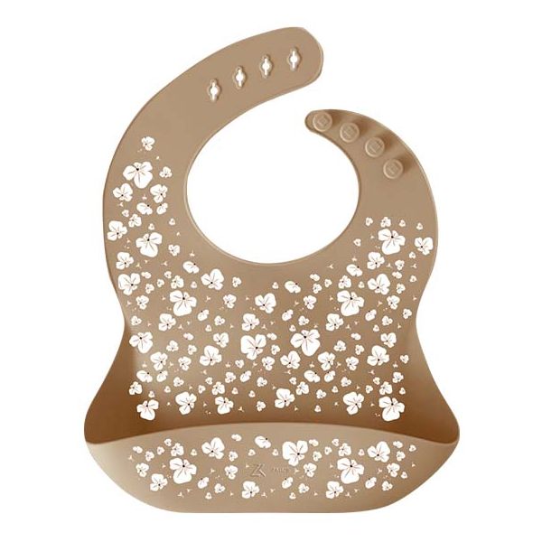 Bavoir en silicone - Pois de senteur