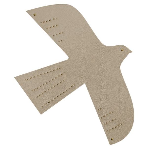 Décoration murale en cuir Oiseau - M - Beige