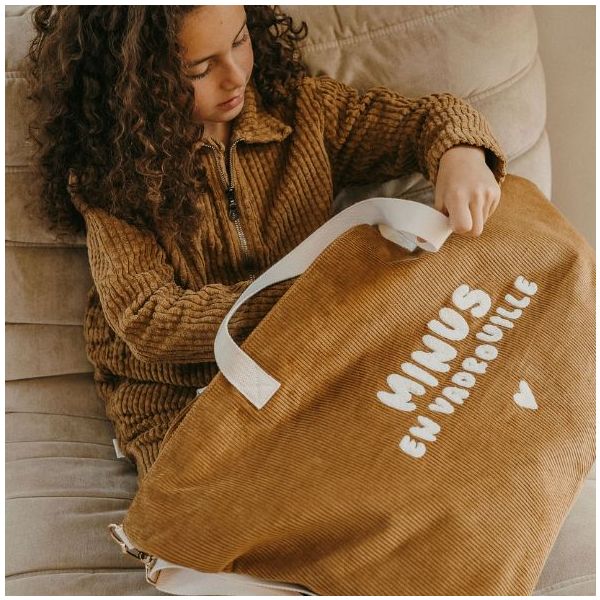 Sac cabas XL en velours - Minus en vadrouille