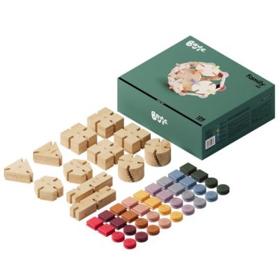 Wooden Construction Toy - Family Set - 128 Pieces