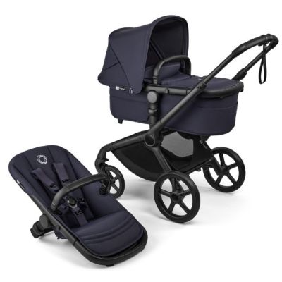 Fox 5 Renew Bassinet and Seat Stroller - Black / Deep Indigo