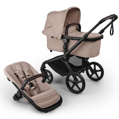 Fox 5 Renew Bassinet and Seat Stroller - Black / Desert Taupe