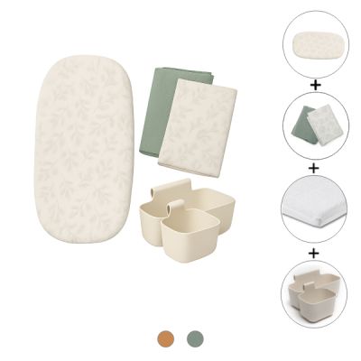 Pago Changing Mat Cover + Muslin Cloths + Mat Protector + 2 Storage Baskets