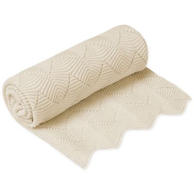 Scallop Baby Knit Blanket - Natural