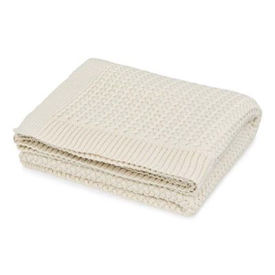 Couverture bébé en tricot Harper - Blanc Cassé