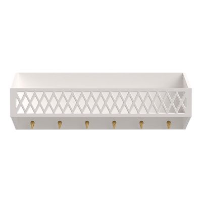 Etagère Harlequin avec patères - Blanc