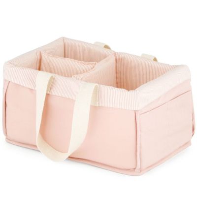 Panier organisateur de couches - Rayures Rose