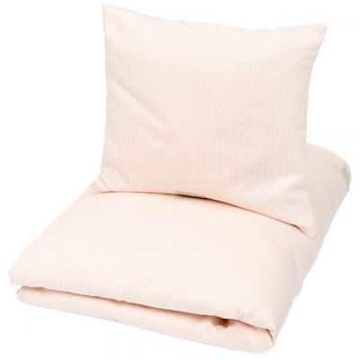 Parure de lit 140 x 200 - Rayures Rose