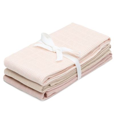 Set de 3 petits langes - Rayures Rose