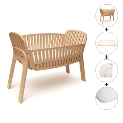 KODO Beistellbett + Matratze + Matratzenschoner + Spannbettlaken