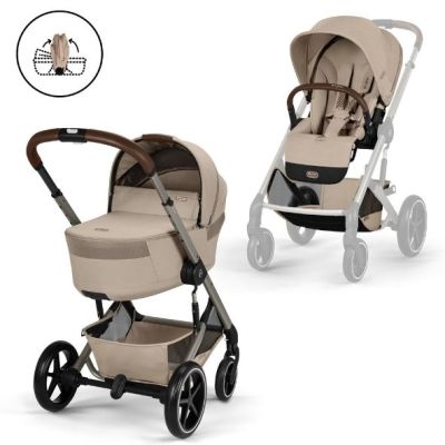 Poussette Naissance et 2e âge Balios S Lux - Nacelle pliable - Beige Amande