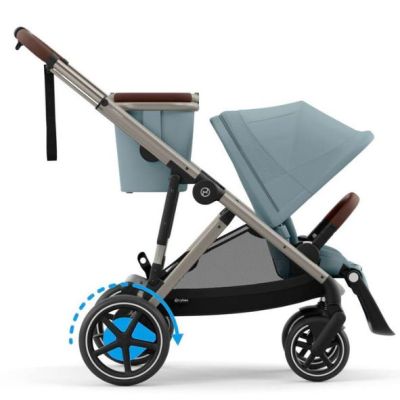 e-Gazelle S Electric Stroller - Taupe / Stormy Blue