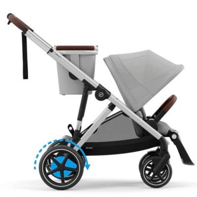 e-Gazelle S Electric Stroller - Silver / Stone Grey