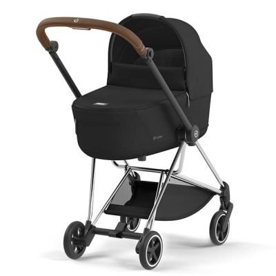 Poussette naissance et 2e âge Mios - Châssis Chrome Marron - Couleur de nacelle au choix
