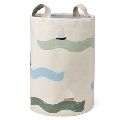 Grand panier à jouets brodé Brise - Grandes Vagues