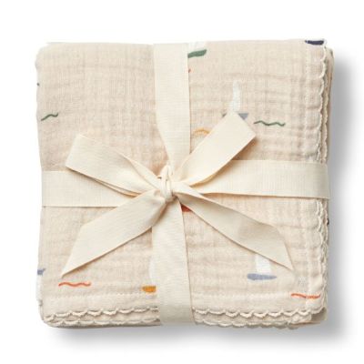 Set de 3 petits langes Mio - Bateaux