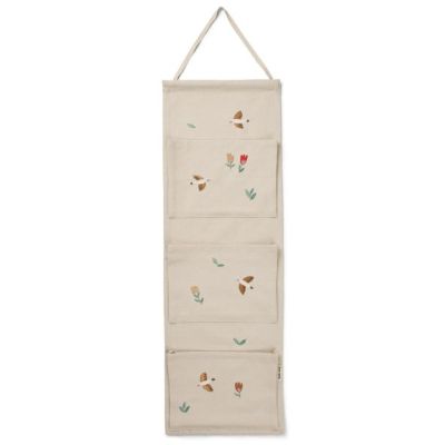 Rangement mural en toile brodé Pippa - Oiseaux