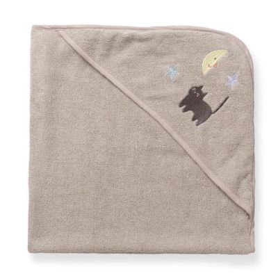 Petal Embroidered Baby Hooded Towel - Moon Cat