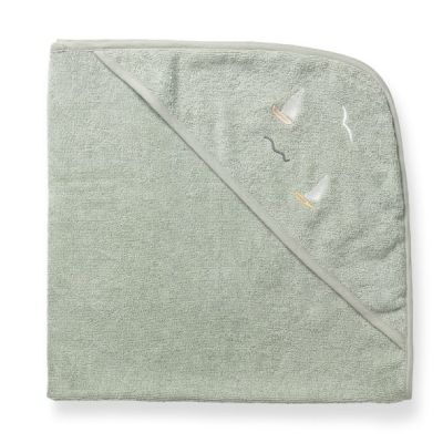 Petal Embroidered Baby Hooded Towel - Sailsboats