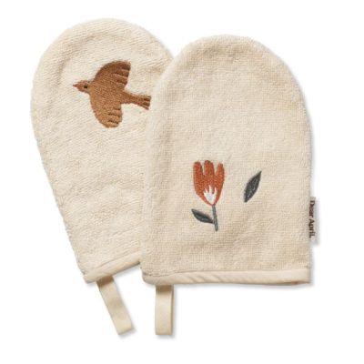 Set of 2 Paw Embroidered Bath Gloves - Harmony