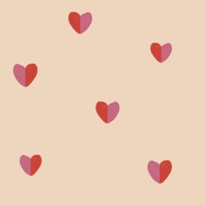 Draw Hearts Wallpaper - Red / Mauve