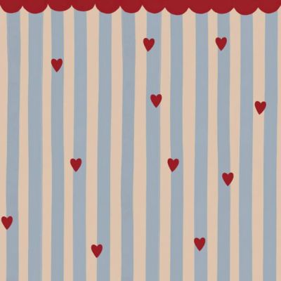 Papier peint Cœurs & Rayures à la Française