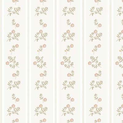Papier peint Fleurs de cottage français - Rose