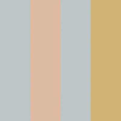 Big Stripes Wallpaper - Blue / Salmon / Yellow