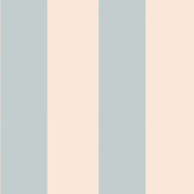 Big Stripes Wallpaper - Vintage Blue / Beige