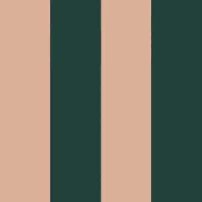 Papier peint Grandes Rayures - Vert / Rose