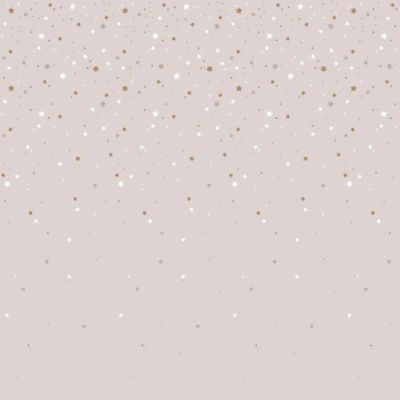 Papier peint Pluie Étoilée - Rose poudre