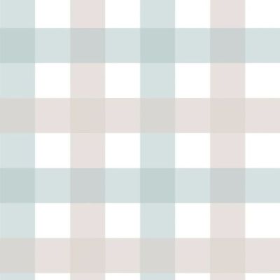 Papier peint Provence - Carreaux Beige / Bleu