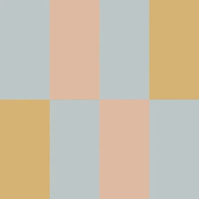 Upside Down Wallpaper - Blue / Salmon / Yellow