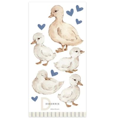 Sticker mural - Canards & Cœurs Bleu