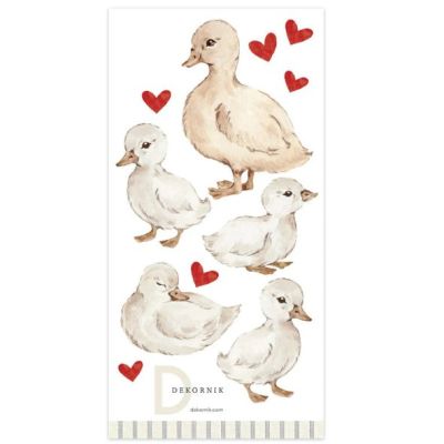 Sticker mural - Canards & Cœurs Rouge