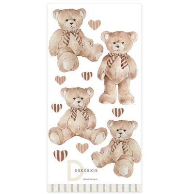 Sticker mural - Oursons & Cœurs Beige