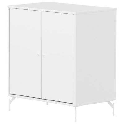 Saga 2 Doors Cupboard - Metal Feet - White / White