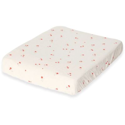 Seersucker Muslin Changing Mattress Cover - Poppy