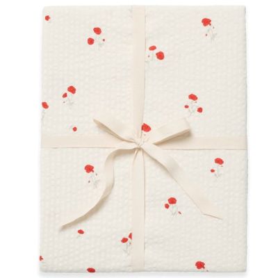 Seersucker Fitted Sheet 90 x 200 - Poppy