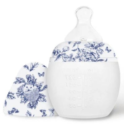 BibRond Anti-Colic Silicone Feeding Bottle 150 ml - Tartine et Chocolat - Toile de Jouy Blue