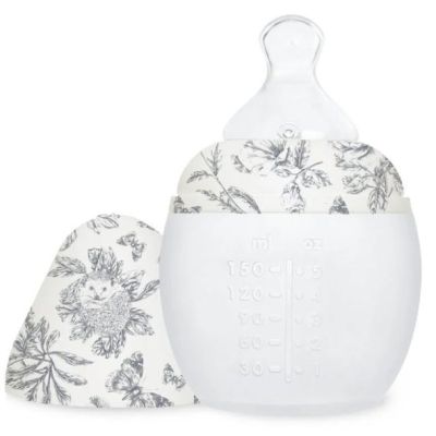 Biberon anti-colique en silicone BibRond 150 ml - Tartine et Chocolat - Toile de Jouy Gris