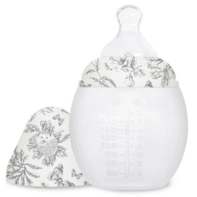 BibRond Anti-Colic Silicone Feeding Bottle 240 ml - Tartine et Chocolat - Toile de Jouy Grey